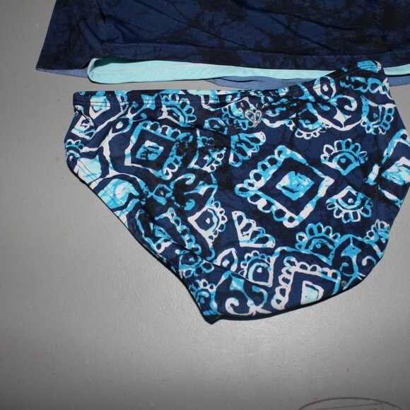 Blue 2 Pcs Justice Tankini Swimsuit Size 8 - Picture 7 of 10